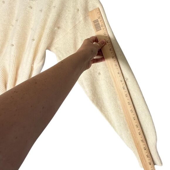 Vintage Angora Lambswool Sweater Pearl Beads Coquette Romantic S - Picture 6 of 7